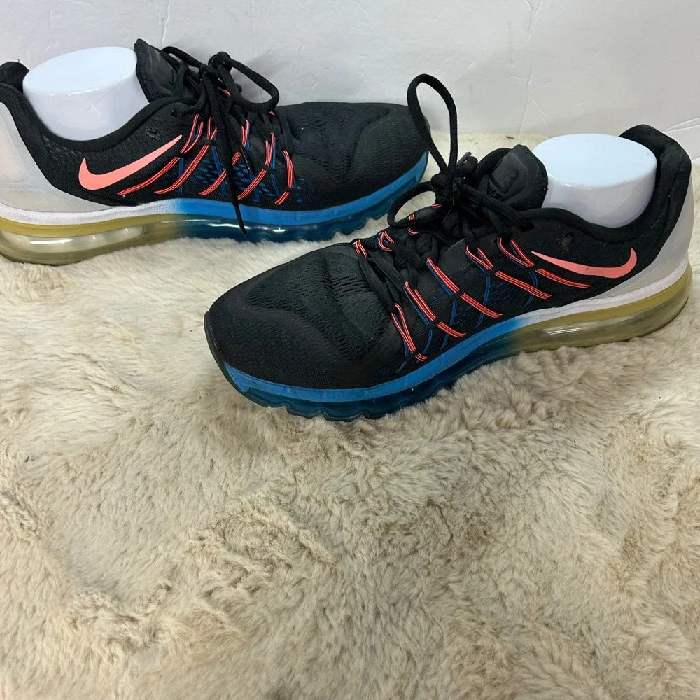 Nike Air Max 2015 Mens Running Shoes‎ Black Blue Coral Size 12